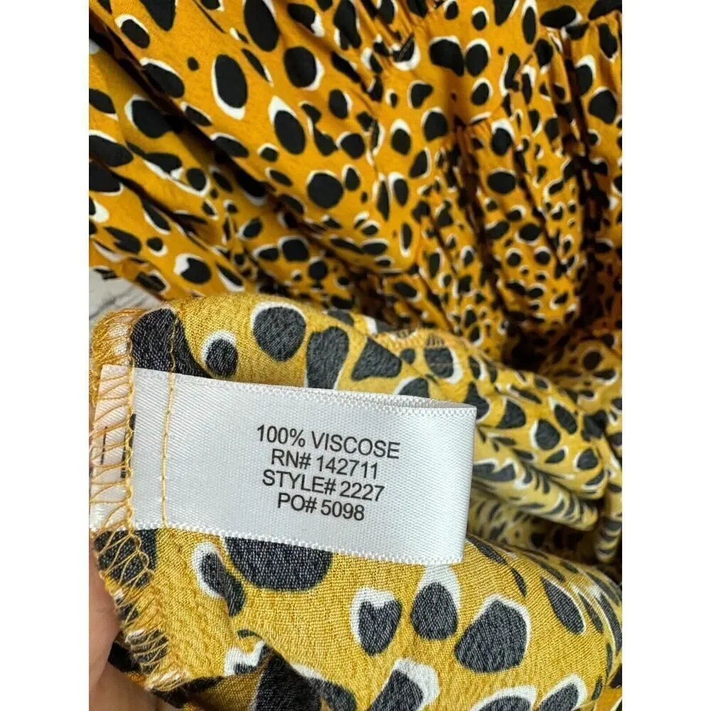 ELOQUII yellow mustard black polka dot faux wrap viscose dress size 24 NWT